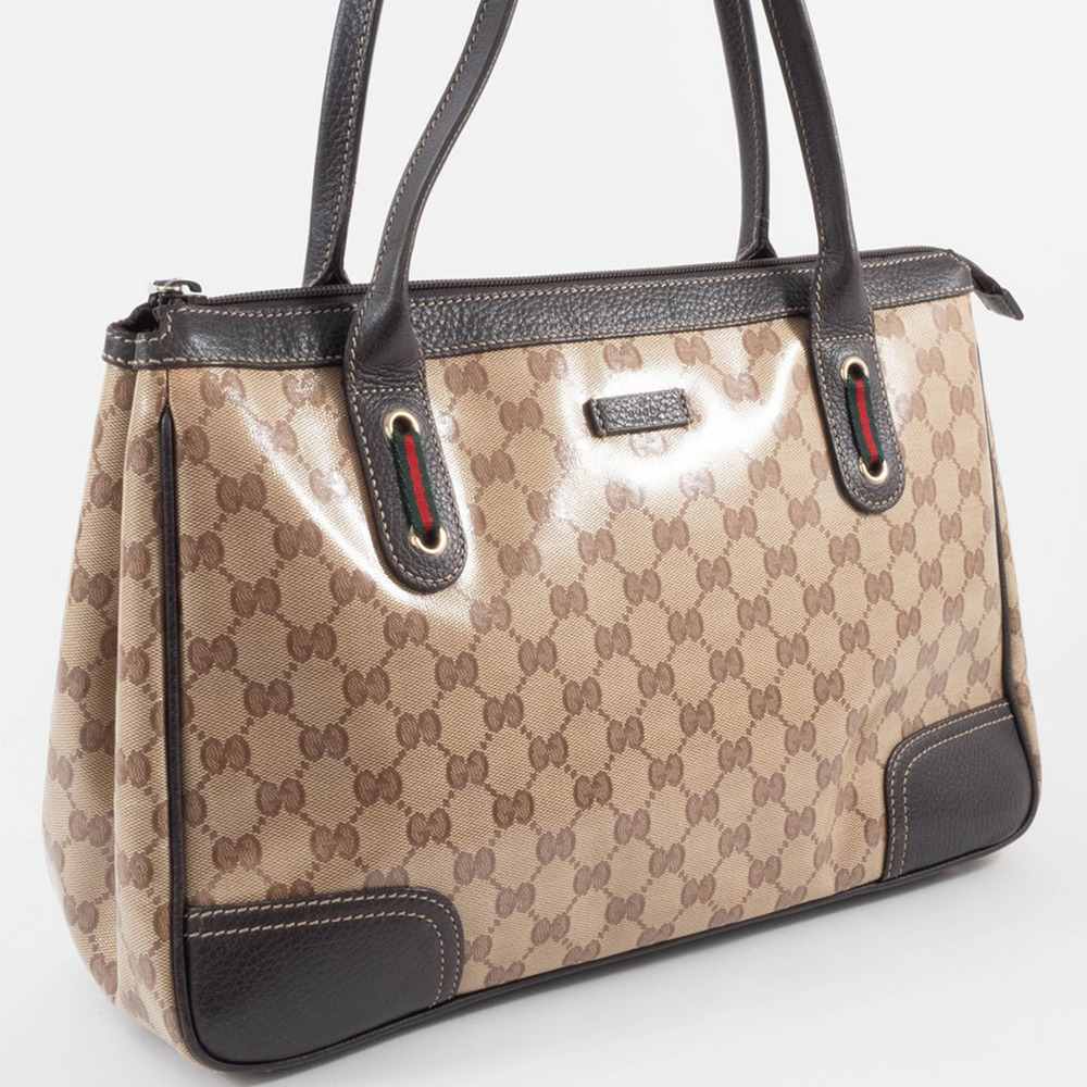 GUCCI Authentic Brown Leather Tote Bag - Picture 7 of 16